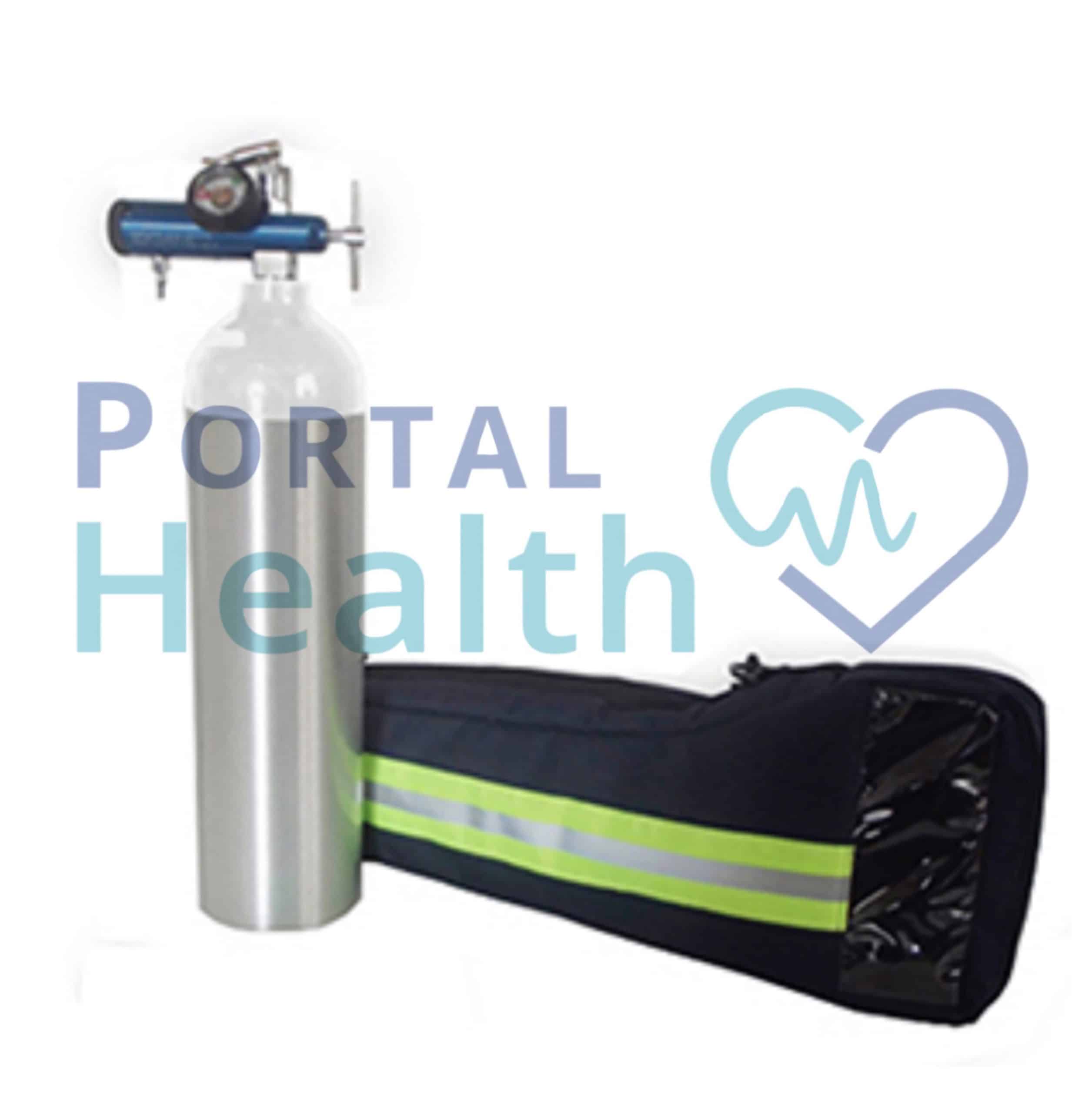 Kit de oxígeno con cilindro tipo D +Regulador de oxígeno 15 LPM +  mascarilla oxígeno + bolso de transporte - PortalHealth