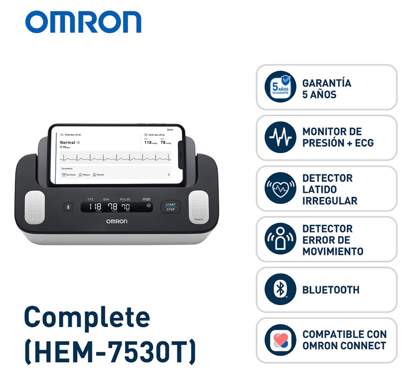 Monitor de presión arterial automático de brazo HEM-7530T-AP3 OMRON - Imagen 8