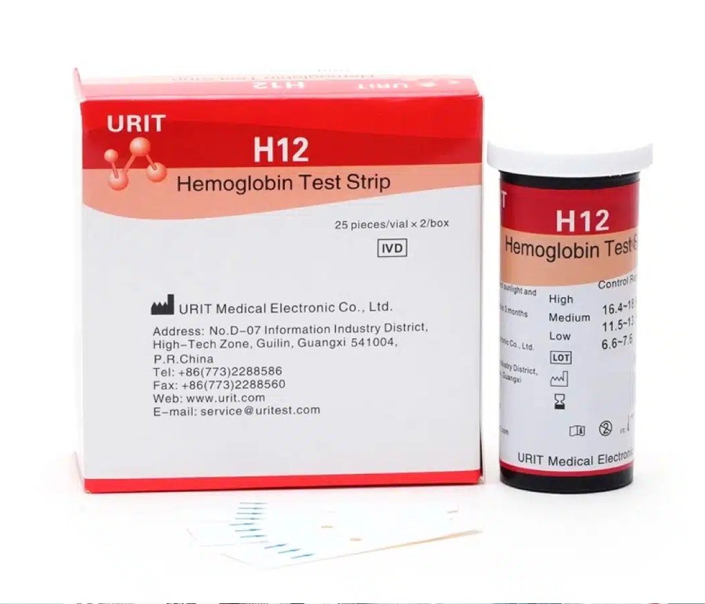 TIRAS REACTIVAS PARA ANALIZADOR DE HEMOGLOBINA URIT-12